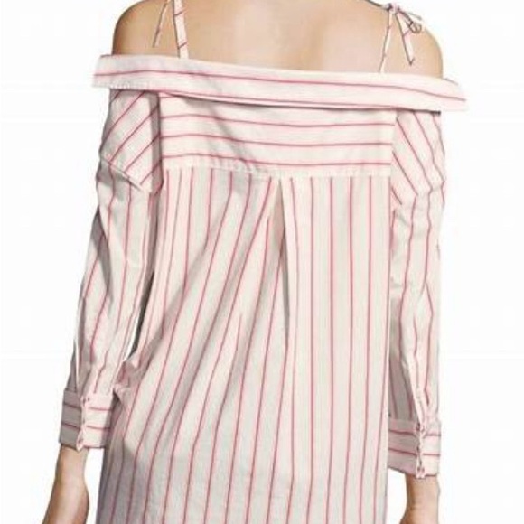 Joie NWT L red and white Alvina Blouse - Picture 2 of 3